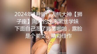 2024年4月新作人气大神【狮子座】周末约出来黑丝学妹 下面自己湿了激情啪啪，露脸是个美女，精彩佳作